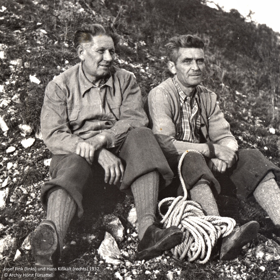 Die Bergsteiger Josef Fink und Hans Kisskalt, Sektion Mittelfranken