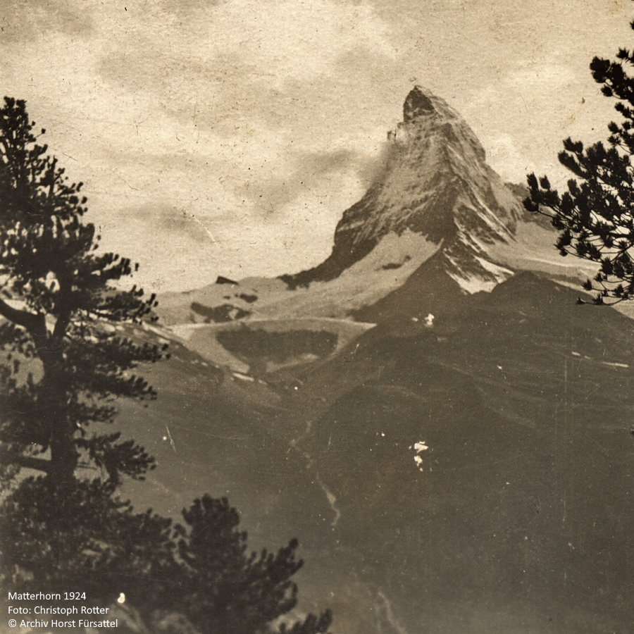 Matterhorn-Überschreitung 1924 durch Josef Fink, Hans Kißkalt, Christoph Rotter, Georg Seidel und Armin Wunder (alle Sektion Mittelfranken im Deutschen Alpenverein)