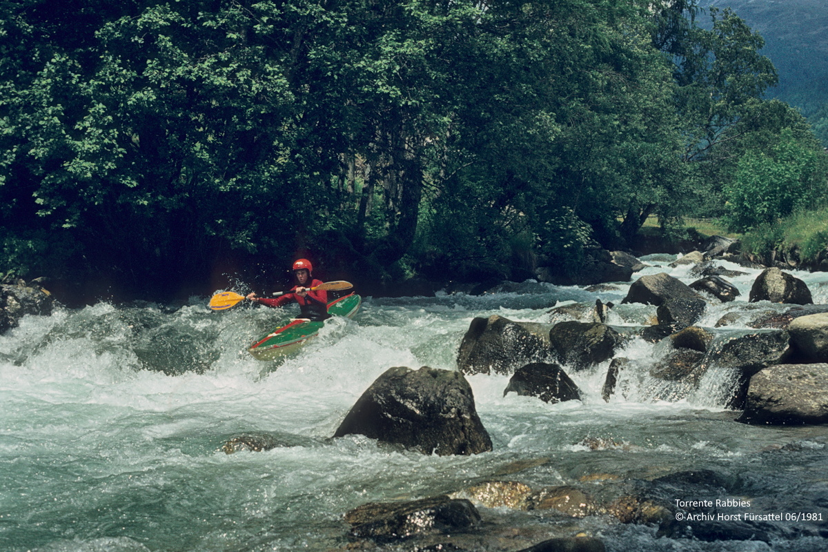 Torrente Rabbies, Wildwasser Paddeln im Kajak